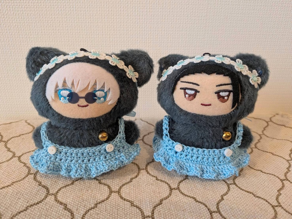 カラーポップワンピース＆花かんむりセット【水色×白、水色花かんむり】