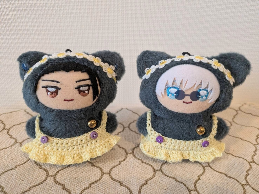 カラーポップワンピース＆花かんむりセット【黄色×紫、黄色花かんむり】