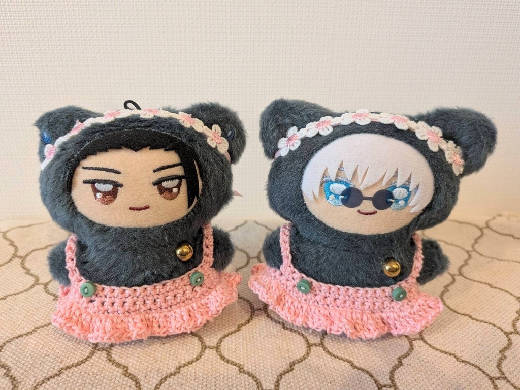 カラーポップワンピース＆花かんむりセット【ピンク×黄緑、ピンク花かんむり】