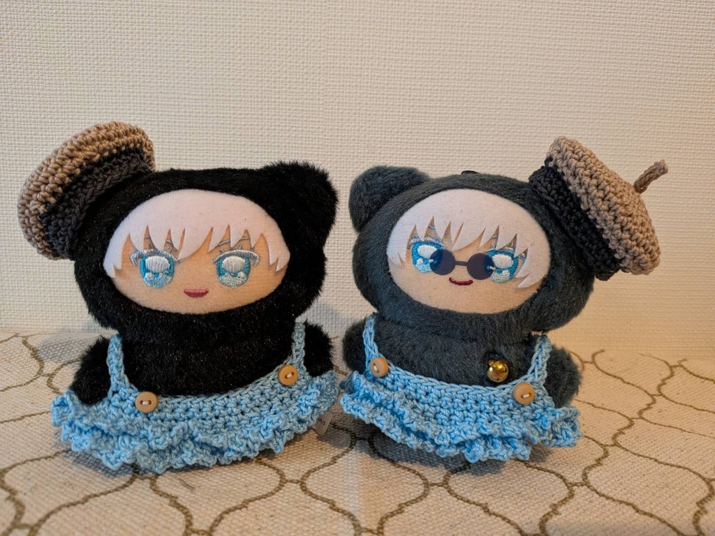 クラシックカラーワンピース&ベレー帽セット【🩵】