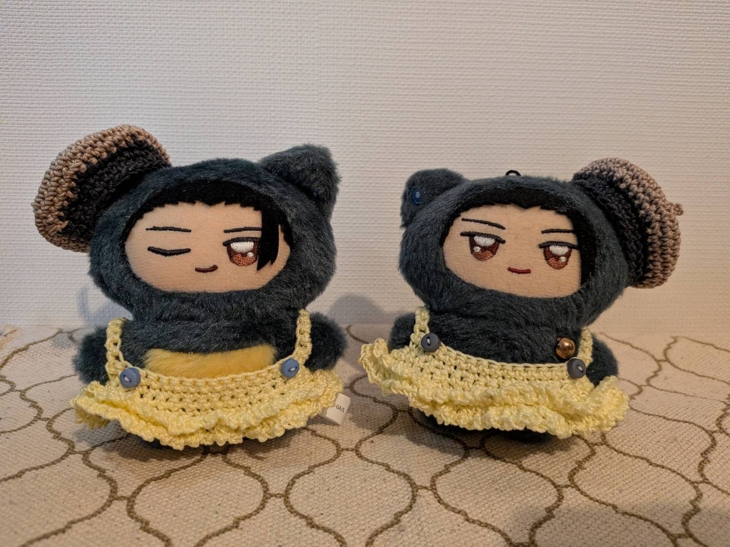 クラシックカラーワンピース&ベレー帽セット【💛】