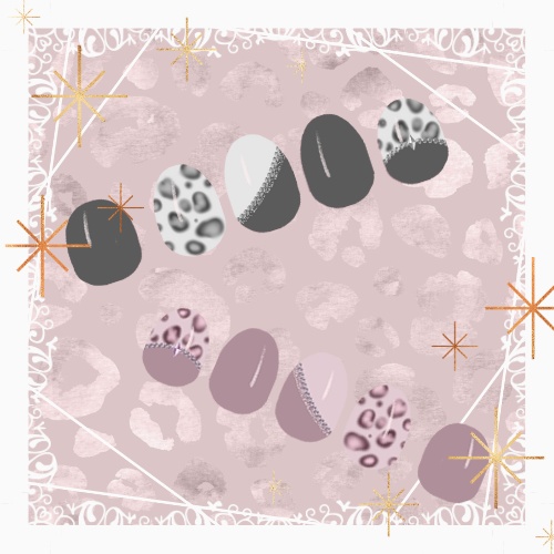 【凪夜瑠璃用】ヒョウ柄ネイル