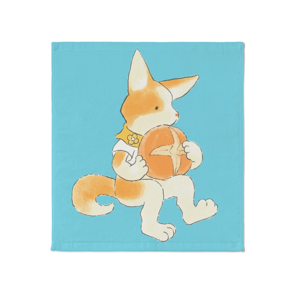 Bread-eating Corgi hand towel