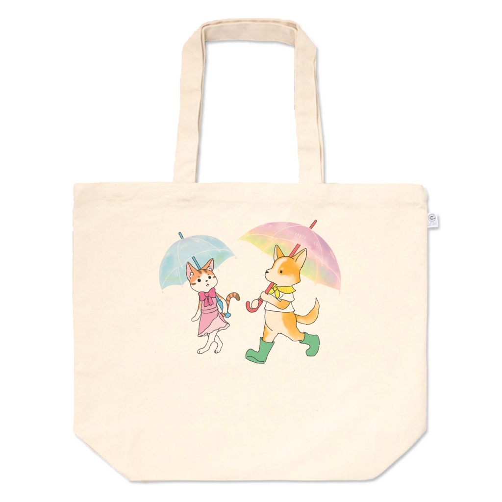 Corgi and kitten on a rainy day Bag