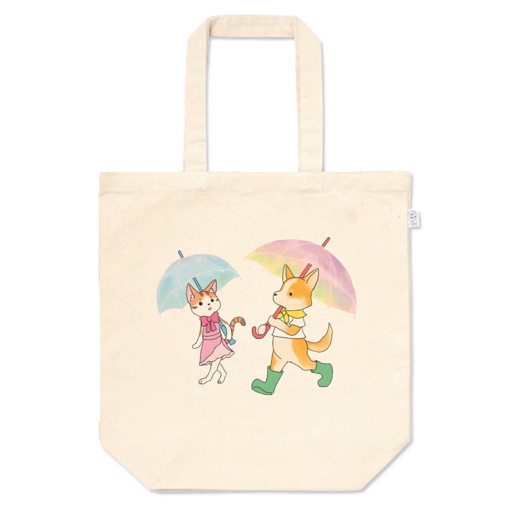 Corgi and kitten on a rainy day Bag