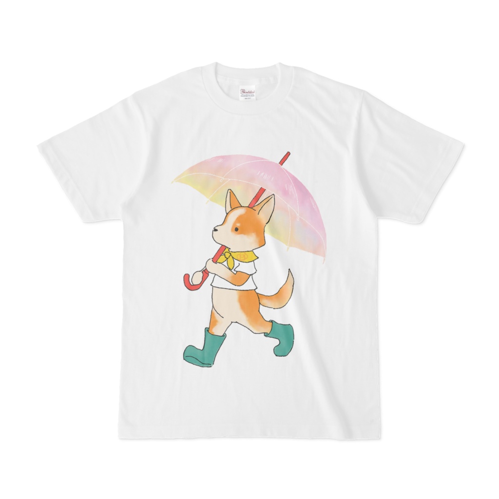 Corgi on a rainy day T-shirts