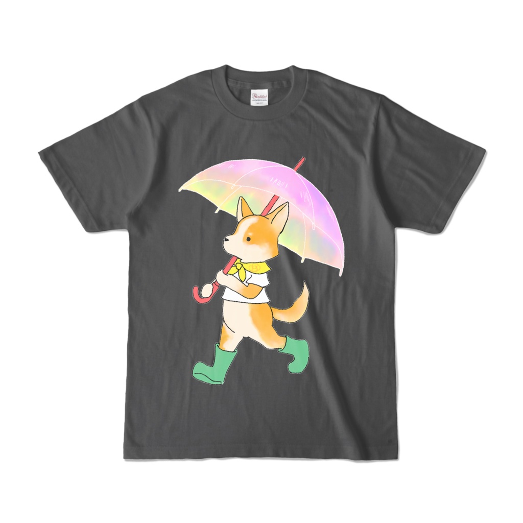 Corgi on a rainy day Color T-shirts