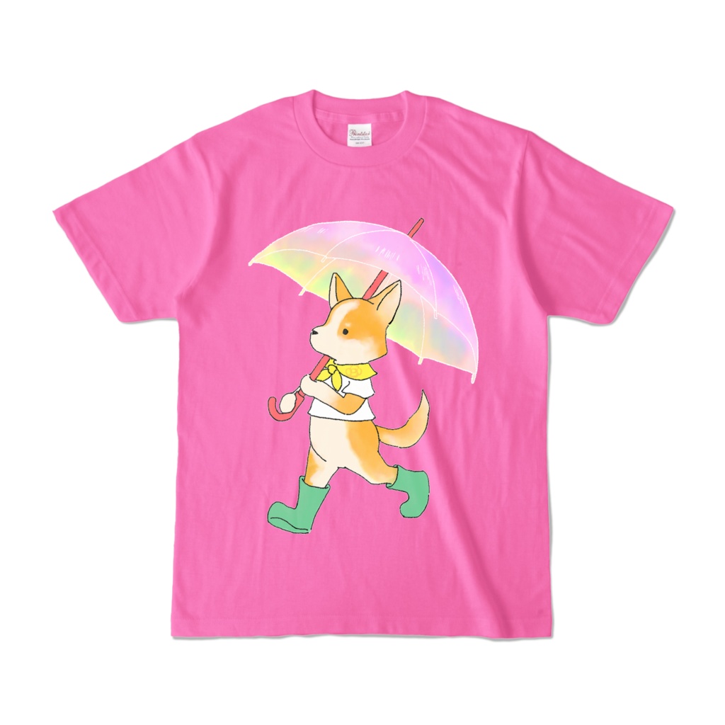 Corgi on a rainy day Color T-shirts