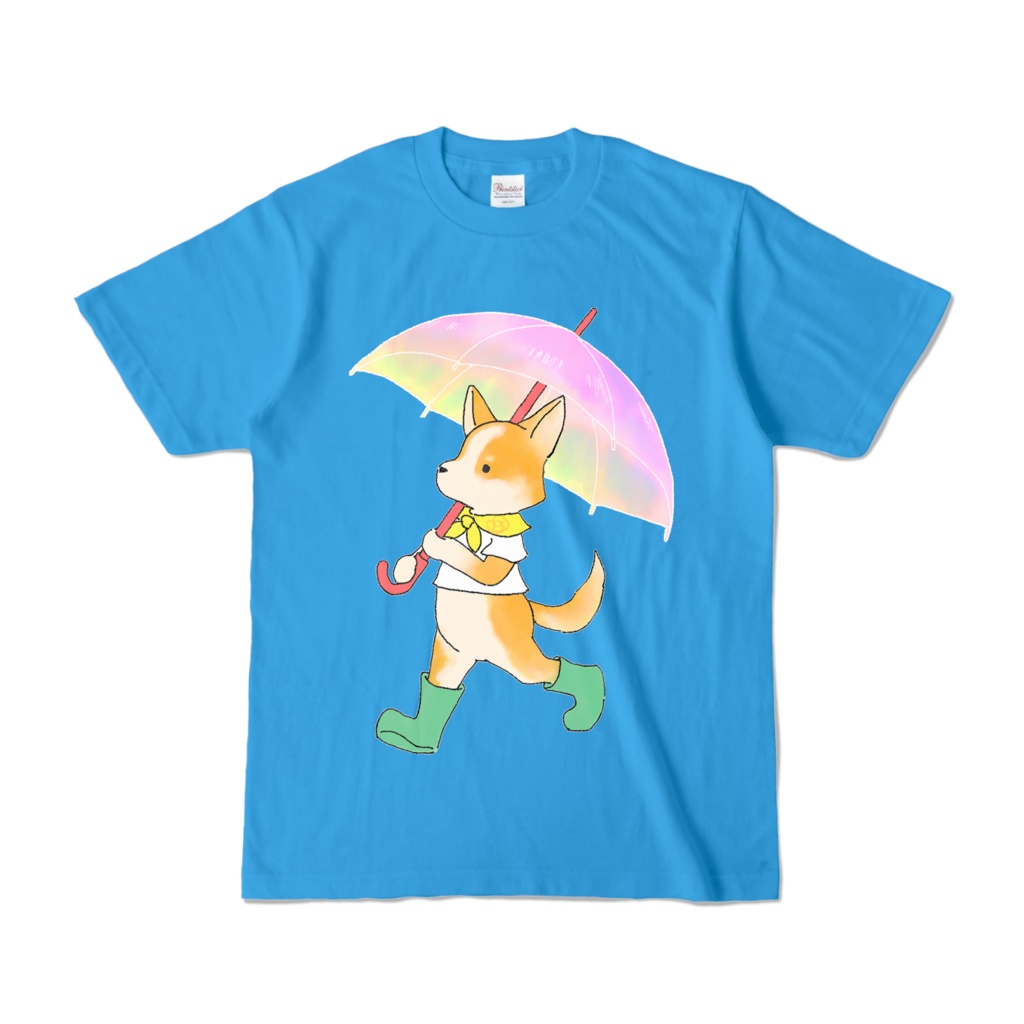 Corgi on a rainy day Color T-shirts