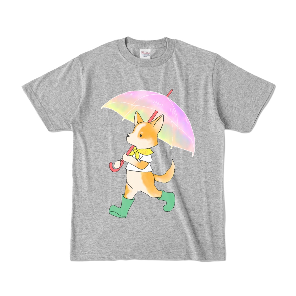 Corgi on a rainy day Color T-shirts