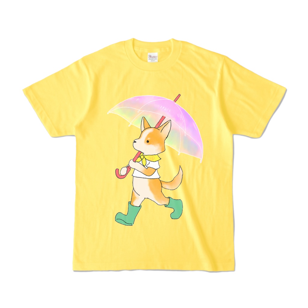 Corgi on a rainy day Color T-shirts