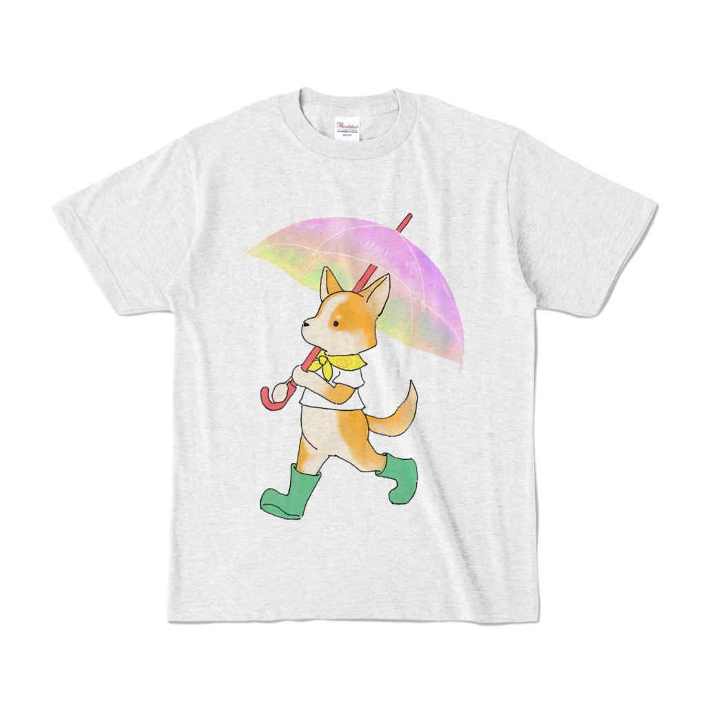 Corgi on a rainy day Color T-shirts