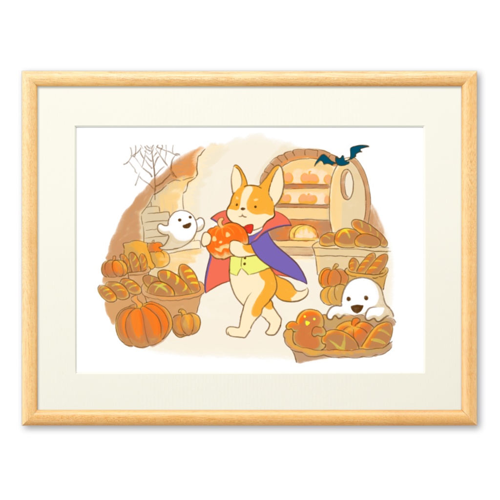 Happy Halloween! Corgi Bakery 複製画