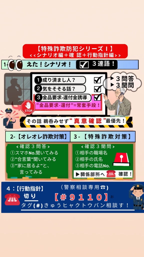 【特殊詐欺防止ポスター】真意確認・STOP行動指針（PDF版）