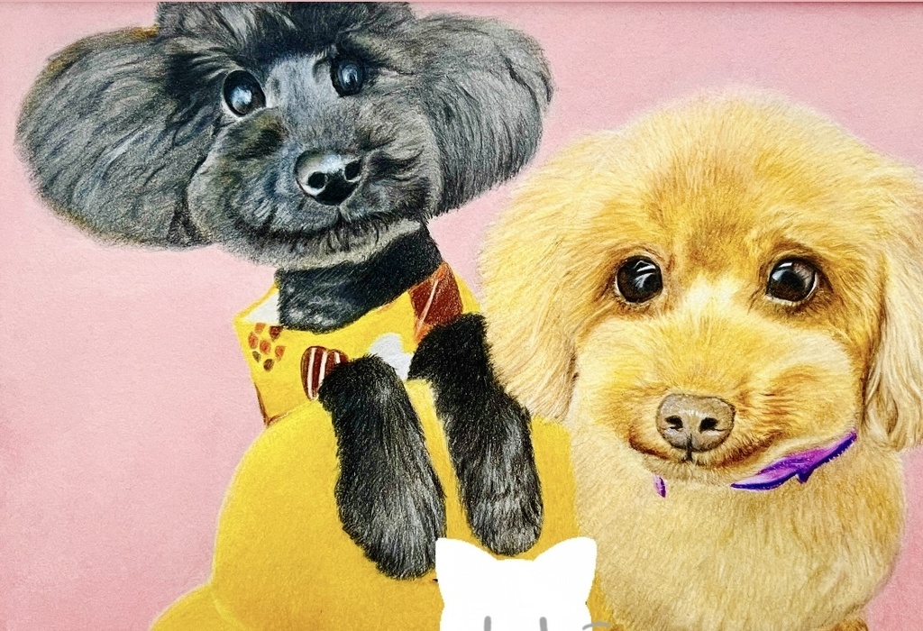 【オーダー】動物似顔絵(色鉛筆画) A4サイズ/簡易額装 ※ 購入前にオーダー内容を事前にメッセージしてください