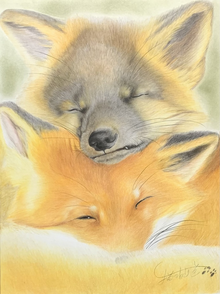 【オーダー】動物似顔絵(色鉛筆画) A3サイズ/ちゃんと額装 ※ 購入前にオーダー内容を事前にメッセージしてください