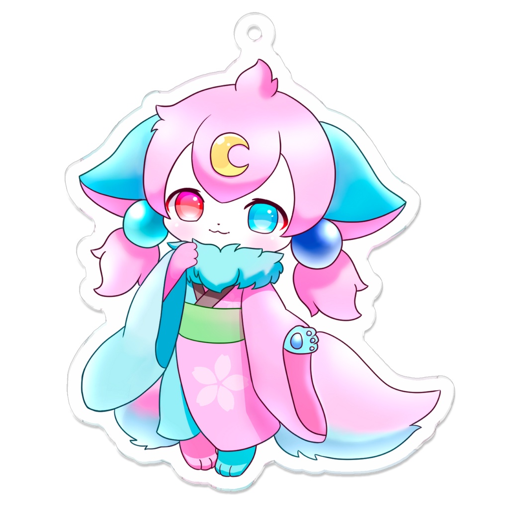 和風ネコ　アクリルキーホルダー