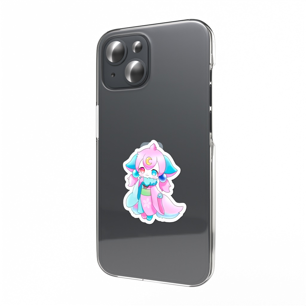 和風ネコ スマホステッカー