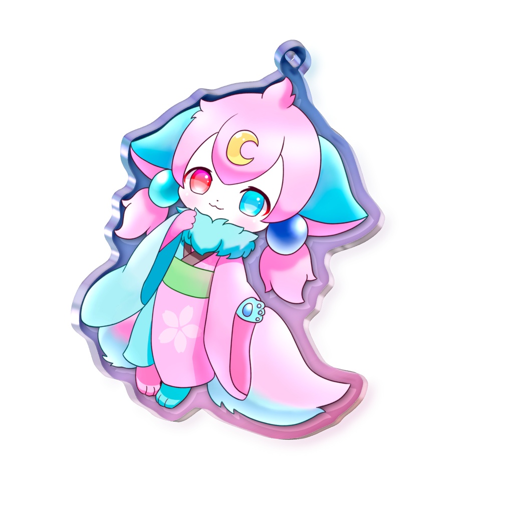 和風ネコ オーロラアクリルキーホルダー