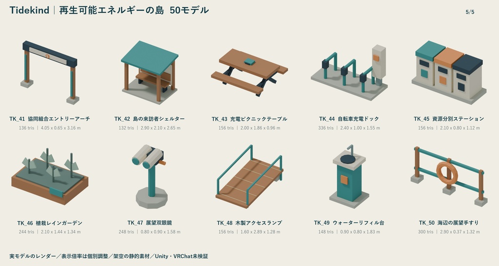Tidekind|再生可能エネルギーの島 ローポリ50点セット【GLB・FBX】