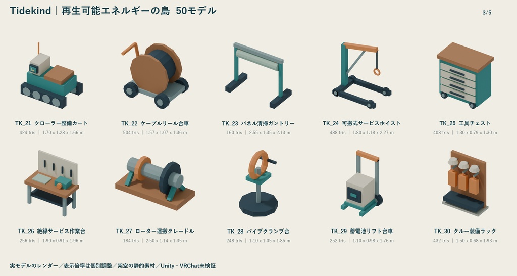 Tidekind|再生可能エネルギーの島 ローポリ50点セット【GLB・FBX】