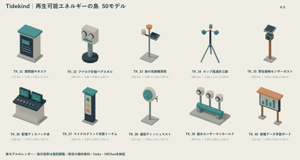 Tidekind|再生可能エネルギーの島 ローポリ50点セット【GLB・FBX】