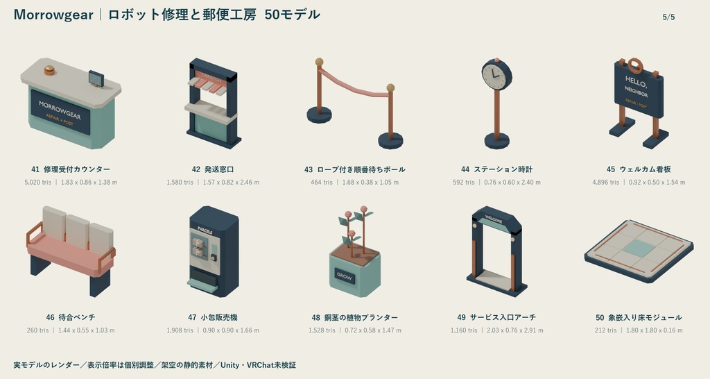 Morrowgear|ロボット修理と郵便工房 ローポリ50点セット【GLB・FBX】