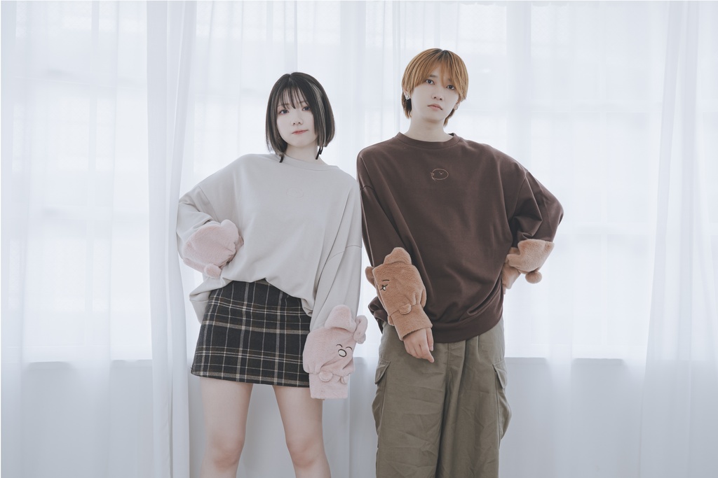 ゆるふわ袖モフうさぎさん&くまくん(メンズセット)