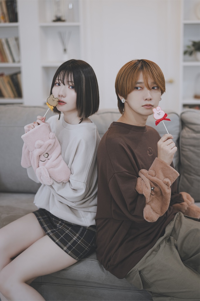 ゆるふわ袖モフうさぎさん&くまくん(メンズセット)