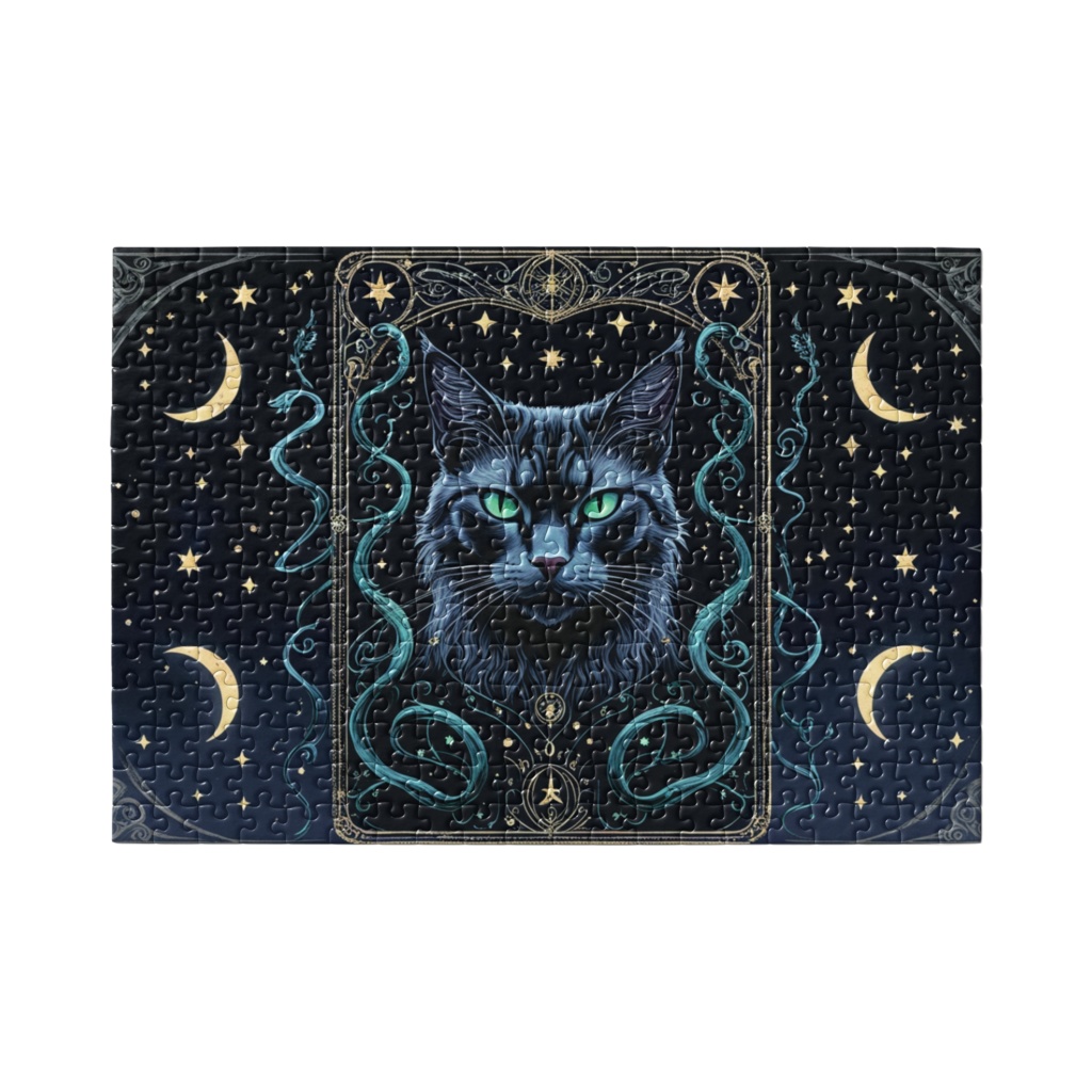 ヴィンテージカードフレームに入ったエレガントな猫