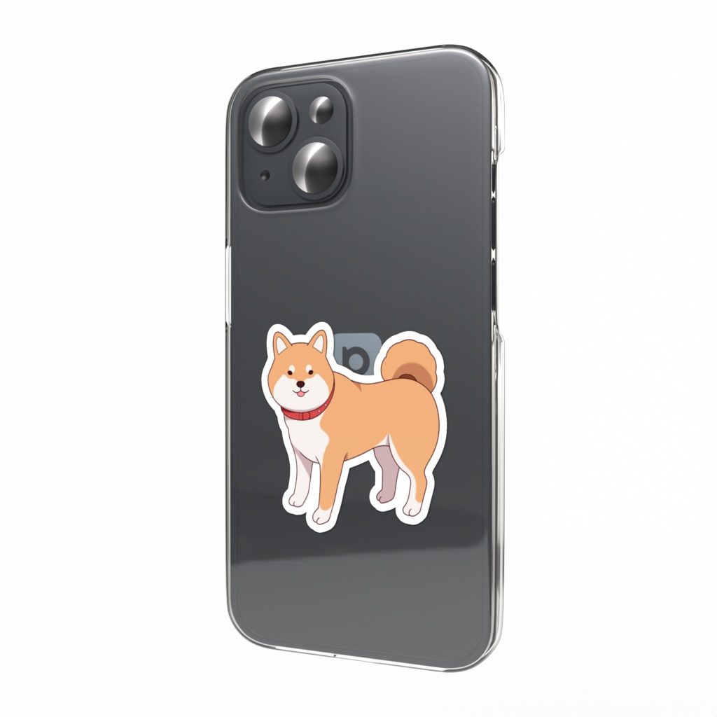 柴犬スマホステッカー 赤柴