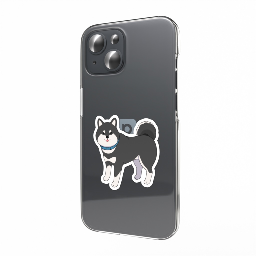 柴犬スマホステッカー 黒柴
