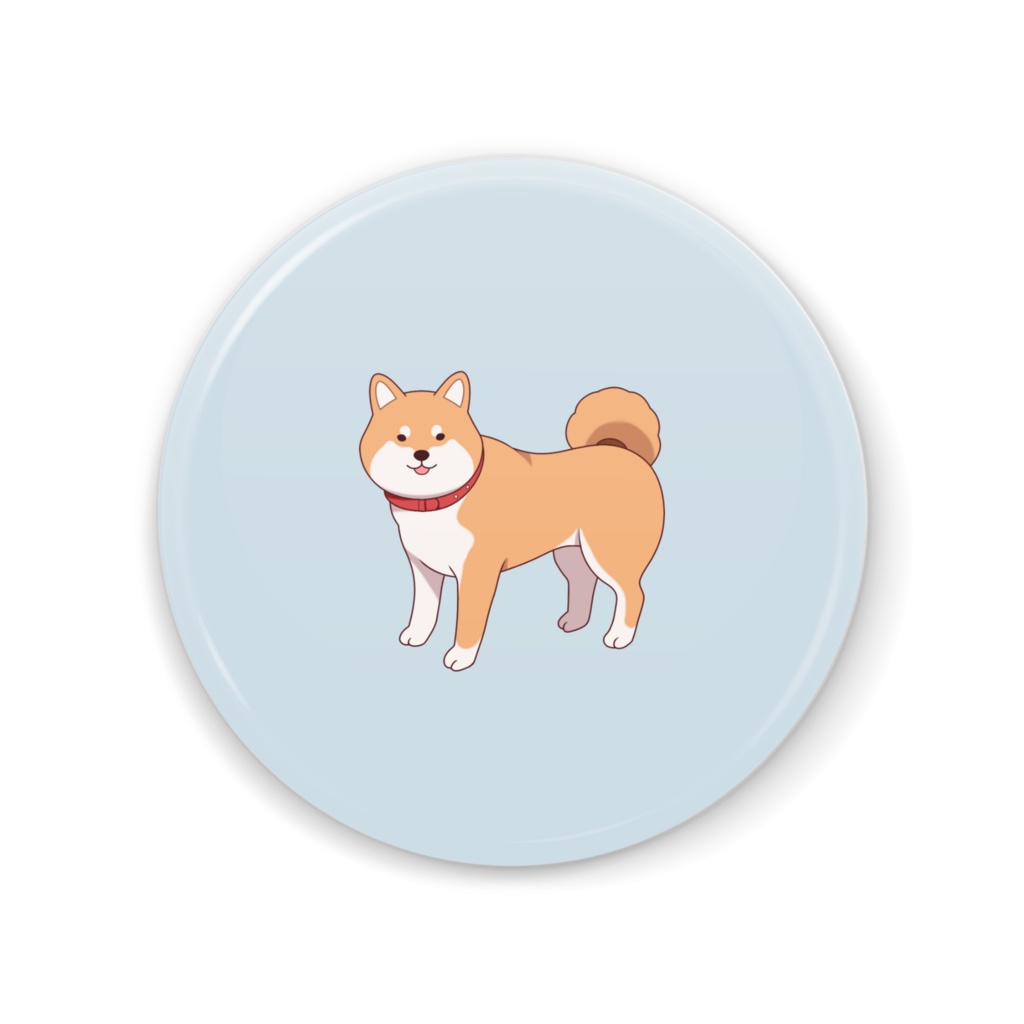 柴犬缶ミラー 赤柴
