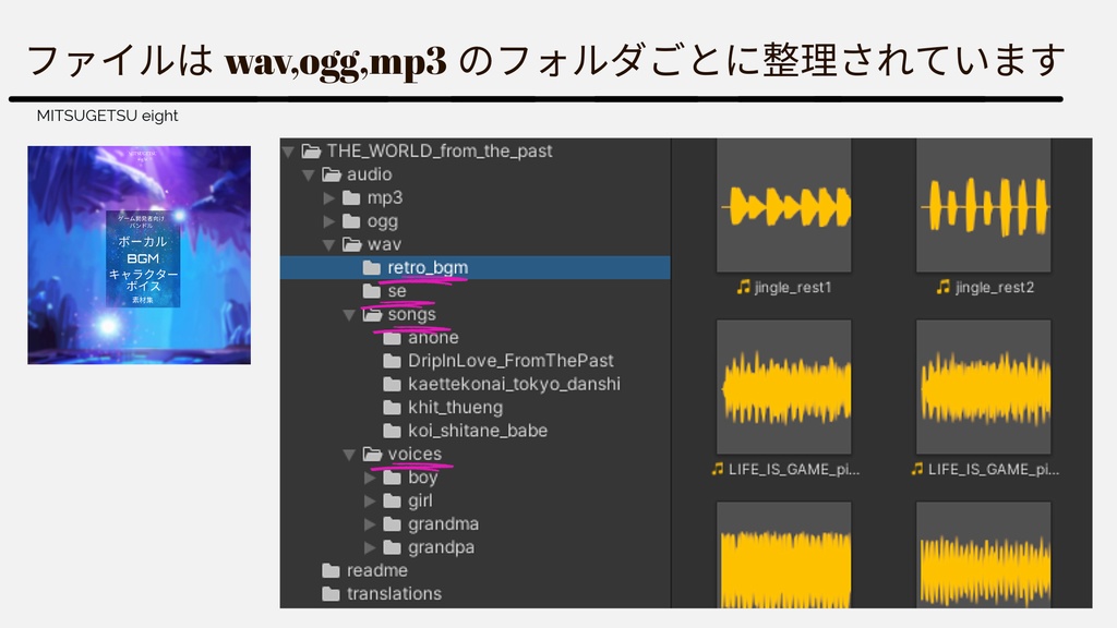 BGM,キャラクターボイス,ボーカルソング素材集|BGM, Japanese vocal songs and chatracter voices BUNDLE | THE WORLD From The Past