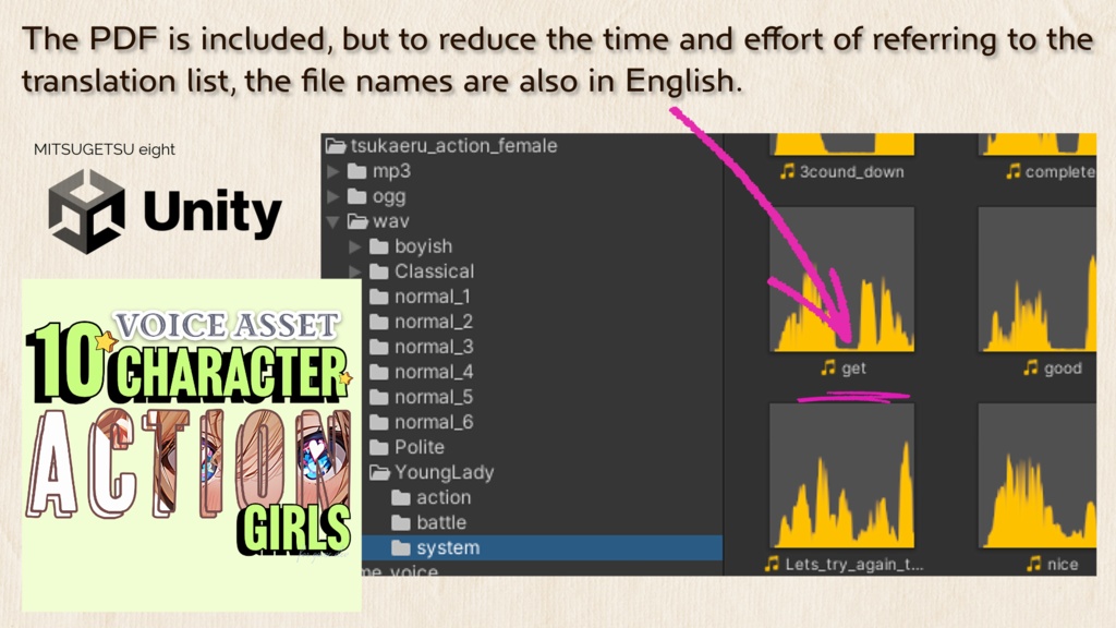 使えるアクションボイス素材集|女の子10キャラクターパック|10 character Japanes girls voice asset |TSUKAERU ACTION female