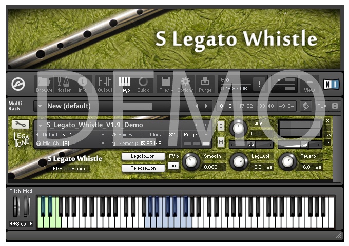 ティンホイッスル音源 S Legato Whistle for KONTAKT Free Demo - フリー音源