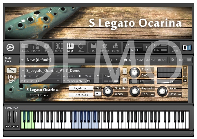 オカリナ音源 S Legato Ocarina for KONTAKT Free Demo - フリー音源