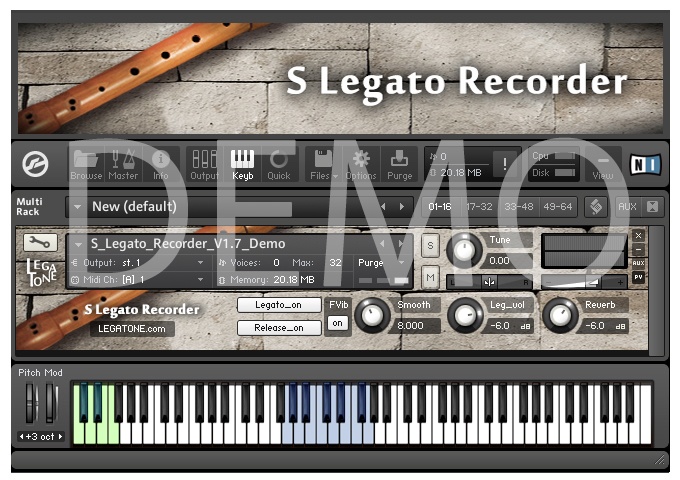 リコーダー音源 S Legato Recorder for KONTAKT Free Demo - フリー音源