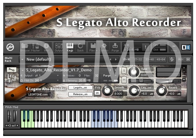 リコーダー音源 S Legato Alto Recorder for KONTAKT Free Demo - フリー音源