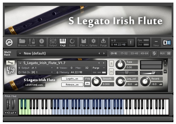 アイリッシュフルート音源 S Legato Irish Flute for KONTAKT