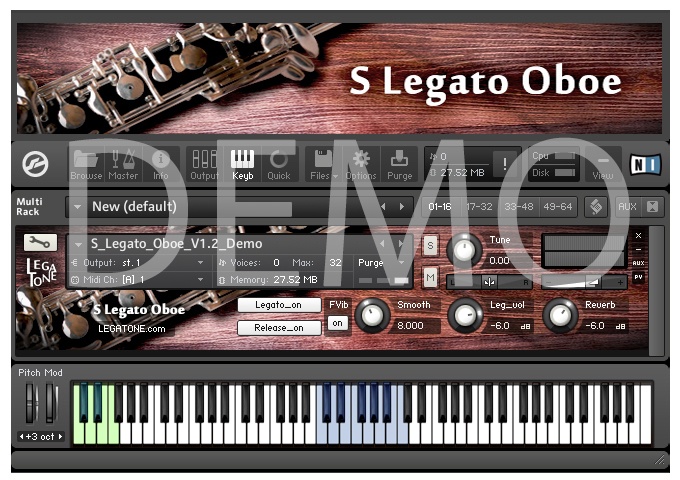 オーボエ音源 S Legato Oboe for KONTAKT Free Demo - フリー音源