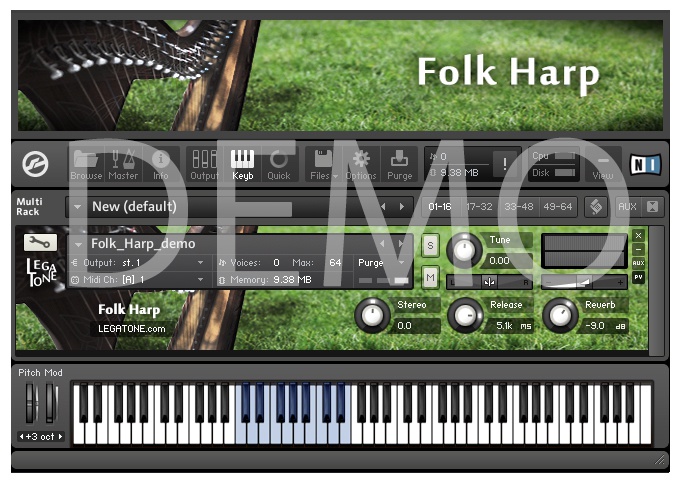 ハープ音源 Folk Harp for KONTAKT Free Demo - フリー音源