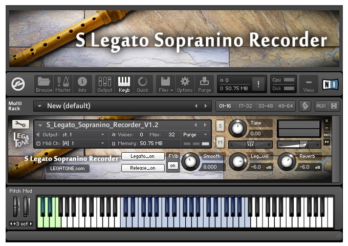 リコーダー音源 S Legato Sopranino Recorder for KONTAKT