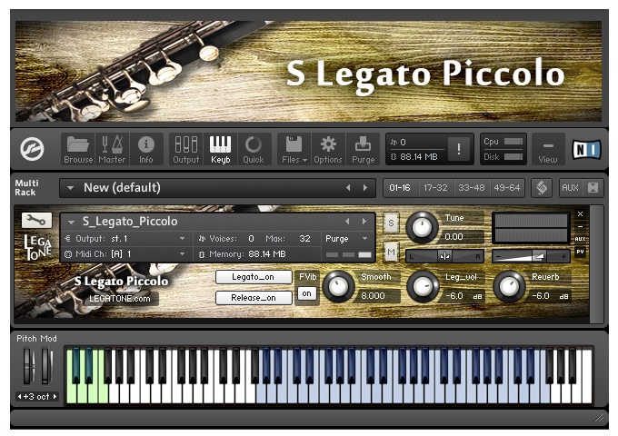 ピッコロ音源 S Legato Piccolo for KONTAKT