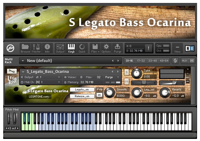 オカリナ音源 S Legato Bass Ocarina for KONTAKT