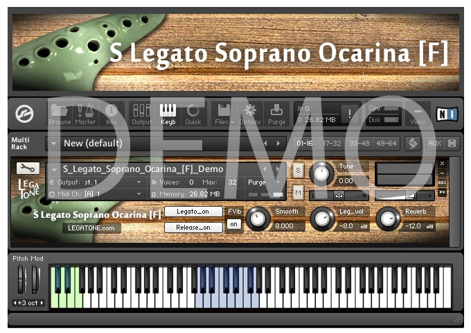 オカリナ音源 S Legato Soprano Ocarina [F] for KONTAKT Free Demo - フリー音源