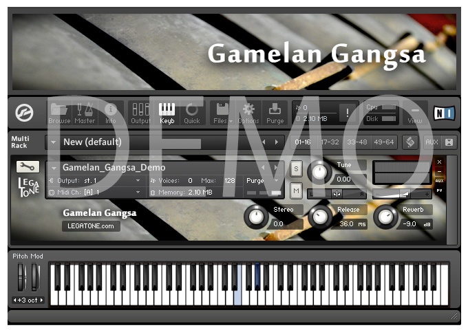 ガムラン音源 Gamelan Gangsa for KONTAKT Free Demo - フリー音源