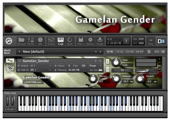 ガムラン音源 Gamelan Gender for KONTAKT