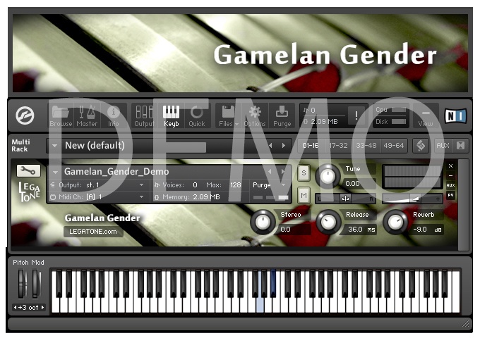 ガムラン音源 Gamelan Gender for KONTAKT Free Demo - フリー音源