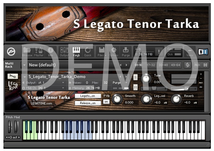 タルカ音源 S Legato Tenor Tarka for KONTAKT Free Demo - フリー音源